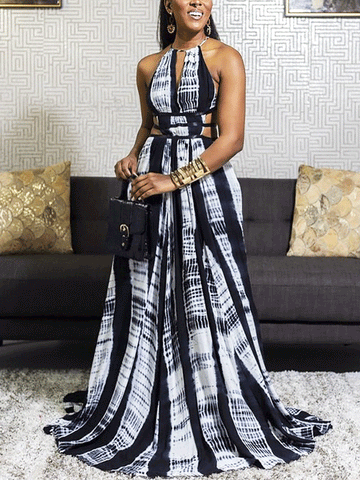 Halter Tie Dye Maxi Dresses
