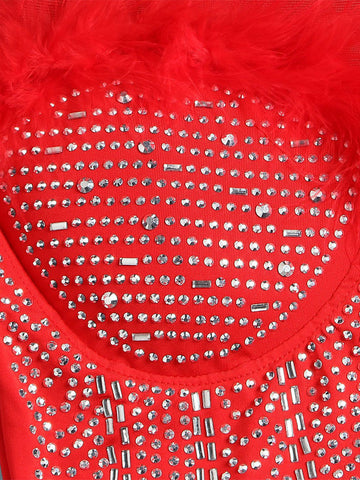 Feather Pearl Rhinestone Dresses