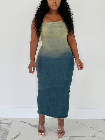 Strapless Denim Dresses