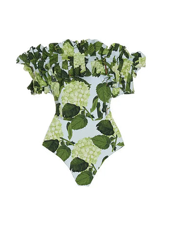 Ruffle Hydrangea Bandeau Bikini Set â€?Floral Sweet Style