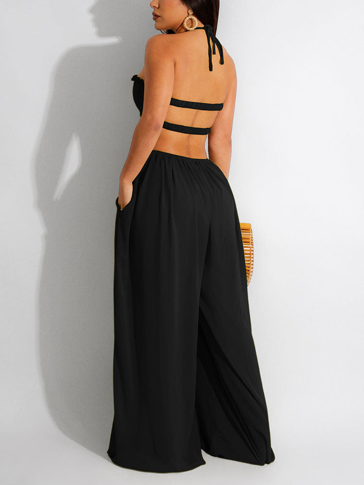 Chiffon Wide Leg Jumpsuits