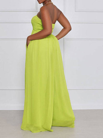 Wide Leg Chiffon Jumpsuits