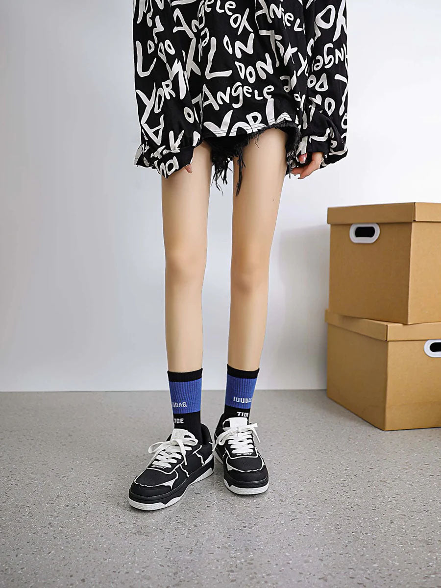 High Street Black And White Board Casual Shoes