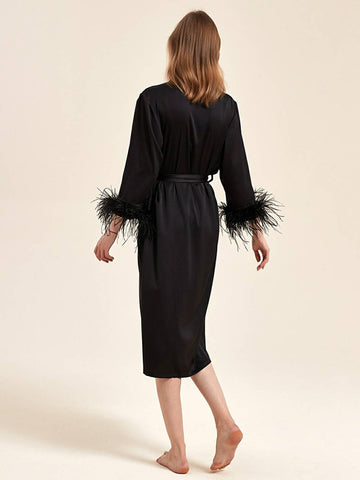 Pink Feather Bridal Robe