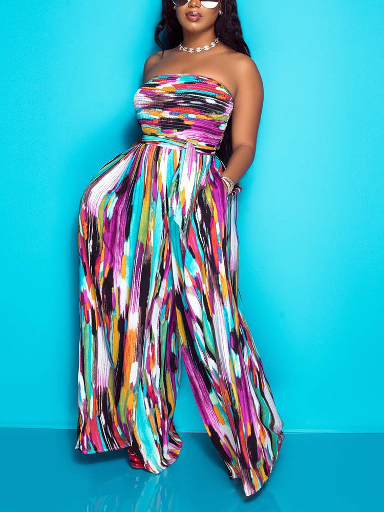Tube Boho Beach Wide Leg Jumpsuits