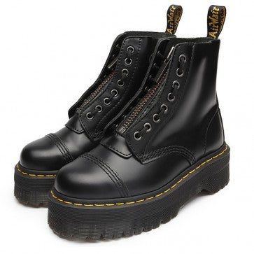 Black Platform Zipper Short Boots
