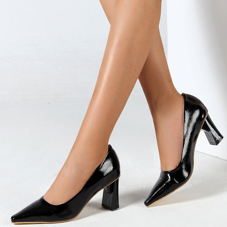Cap-toe Pointed Pumps Dance Shoes