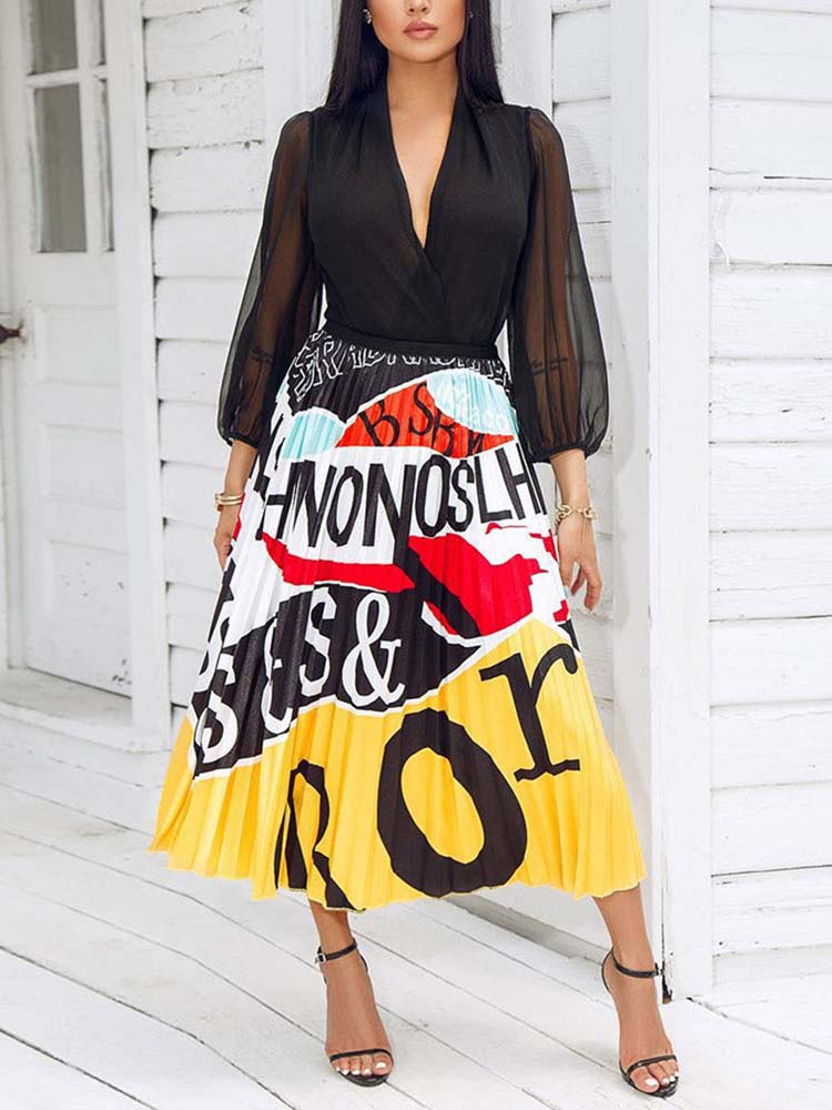 Cartoon Pleated Skirts