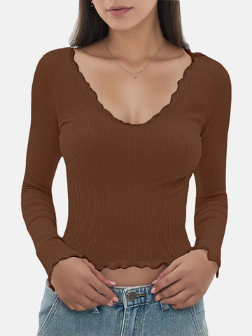 Lettuce Trim Slim Ribbed Tops