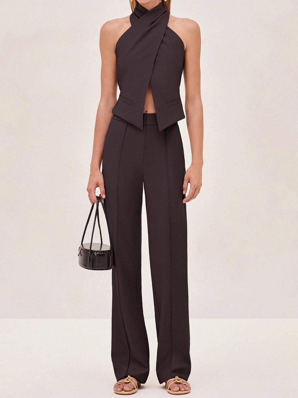 Cross Halter Neck Vest Top