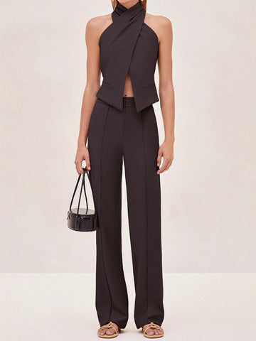 Cross Halter Neck Vest Top