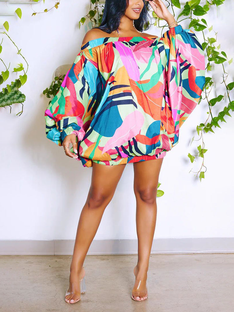 Off Shoulder Printed Dresses