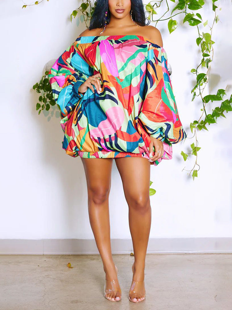 Off Shoulder Printed Dresses