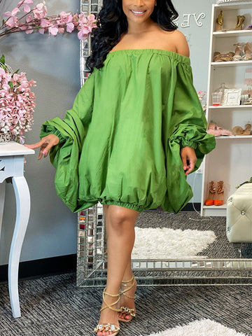 Off Shoulder Puff Sleeve Dresses
