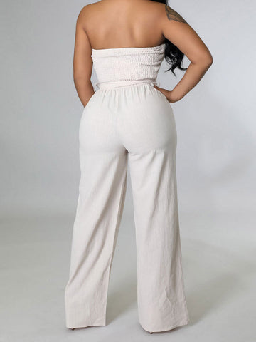 Tube Tie Waist Jumpsuits