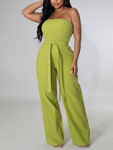 Tube Tie Waist Jumpsuits