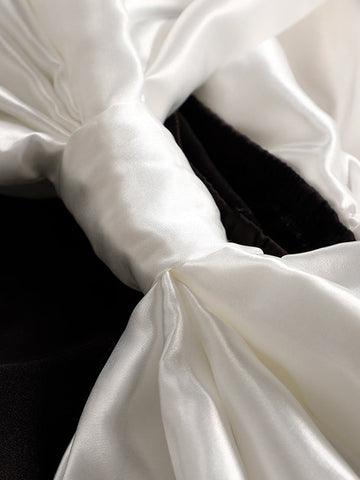 Bow Satin Off Shoulder Dresses