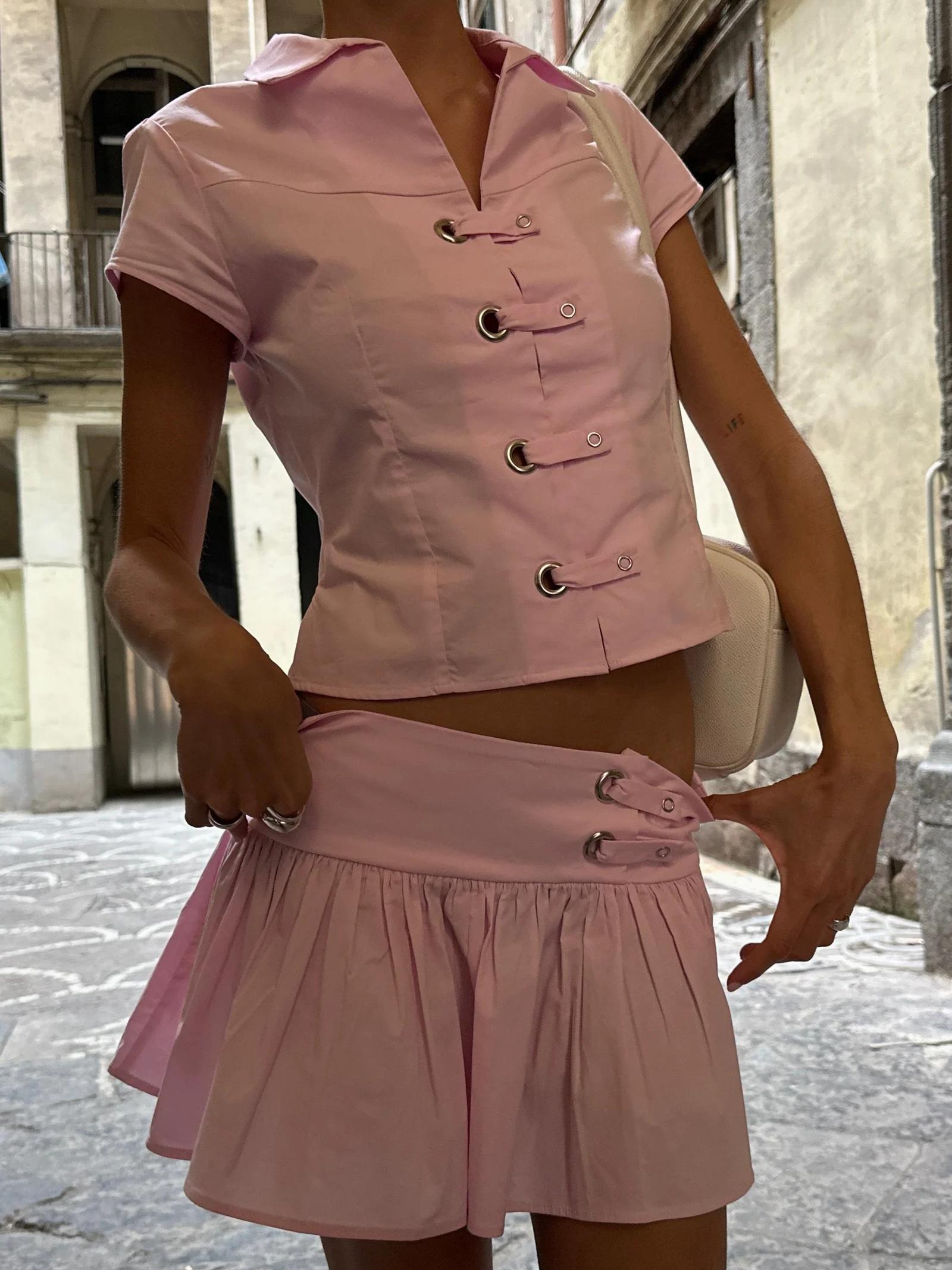 Linda Pink Skirt Set