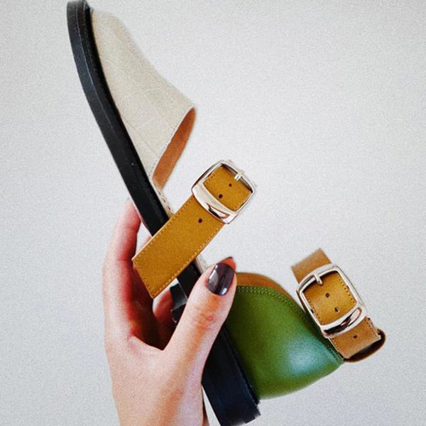 Flat Heel Closed-toe Pump Women's Shoes Decor