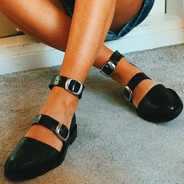Flat Heel Closed-toe Pump Women's Shoes Decor