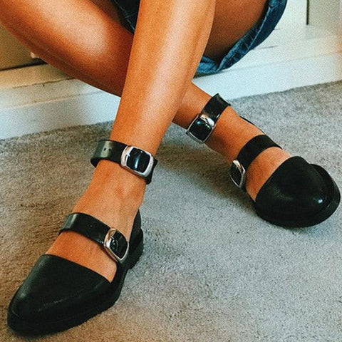 Flat Heel Closed-toe Pump Women's Shoes Decor