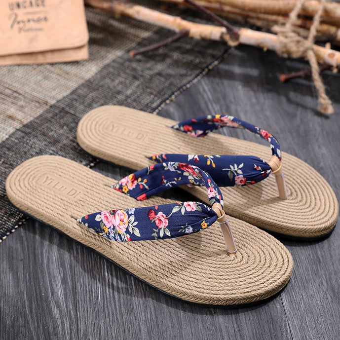 Printed Comfort Flats Flip Flops