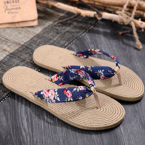 Printed Comfort Flats Flip Flops
