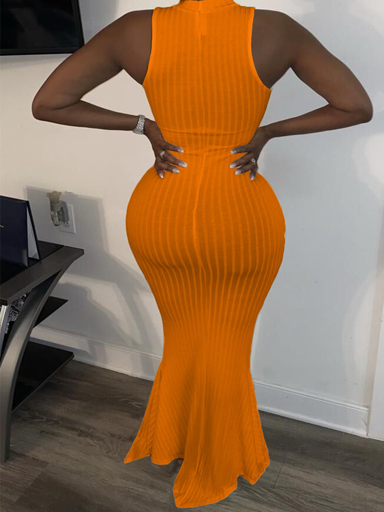 Sleeveless Knit Bodycon Maxi Dresses