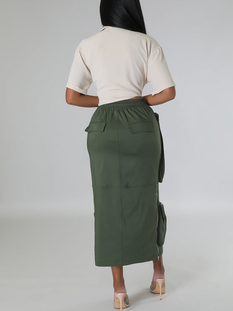 Cargo Pocket Zipper Skirts