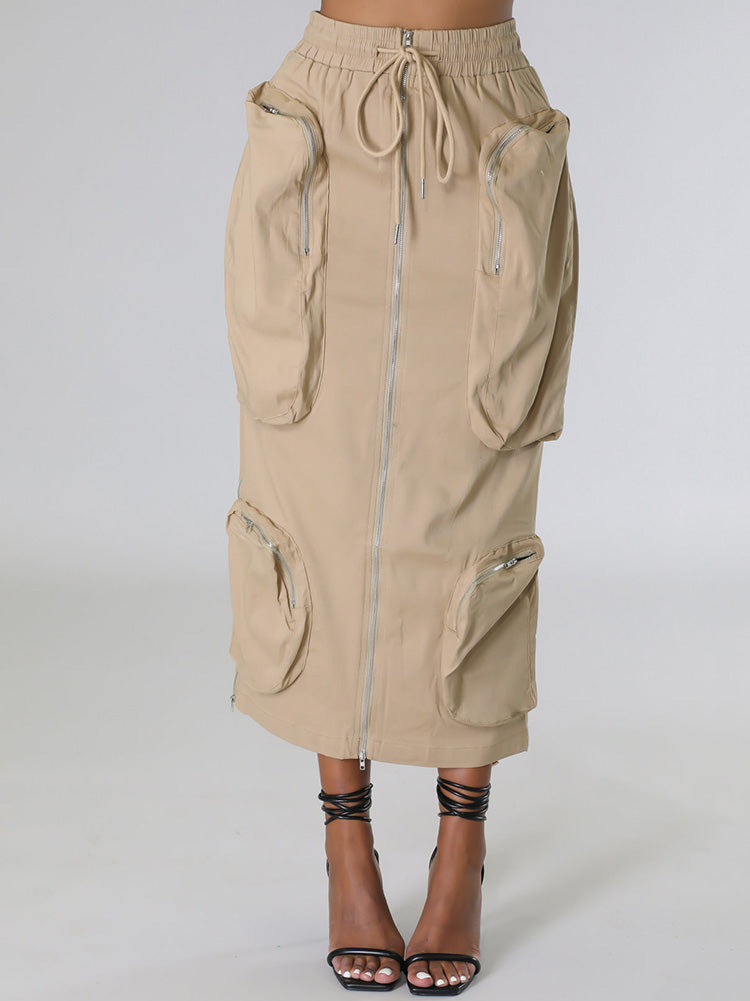 Cargo Pocket Zipper Skirts