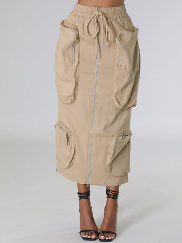 Cargo Pocket Zipper Skirts