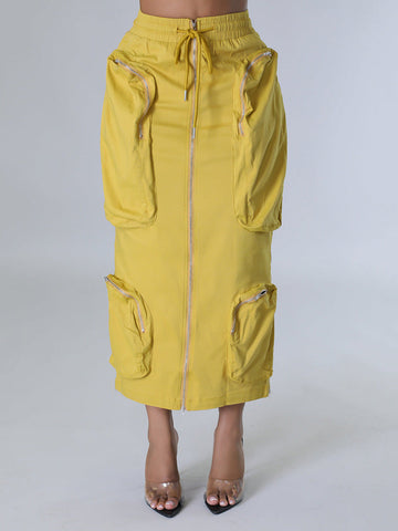 Cargo Pocket Zipper Skirts