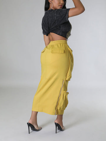 Cargo Pocket Zipper Skirts