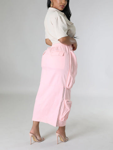 Cargo Pocket Zipper Skirts