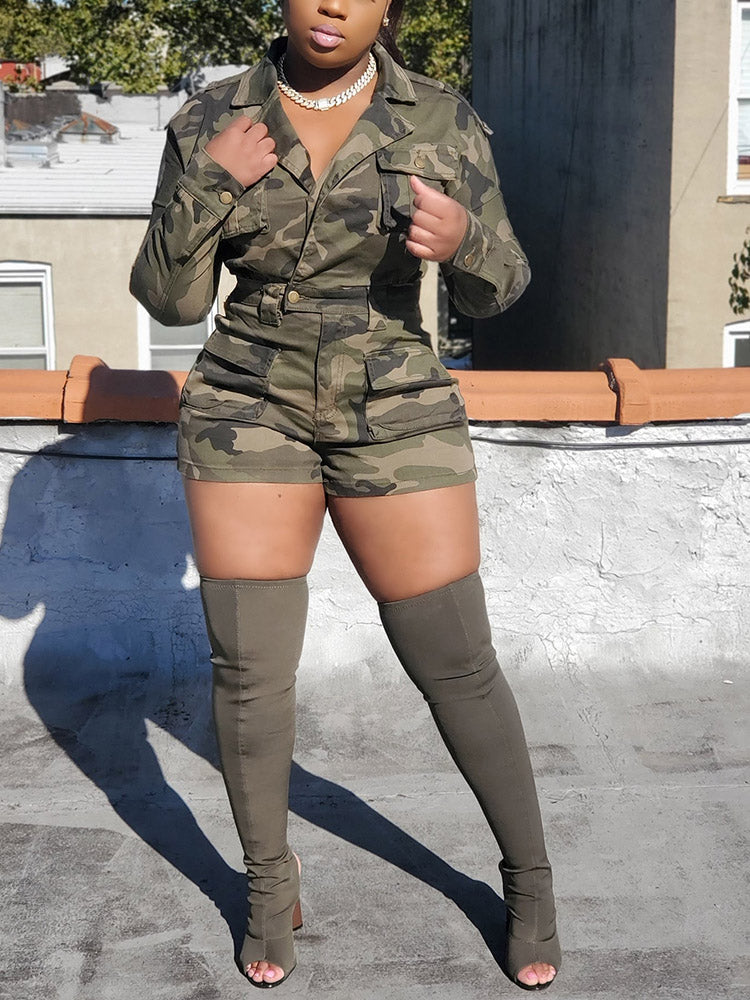 Camouflage Pocket Rompers