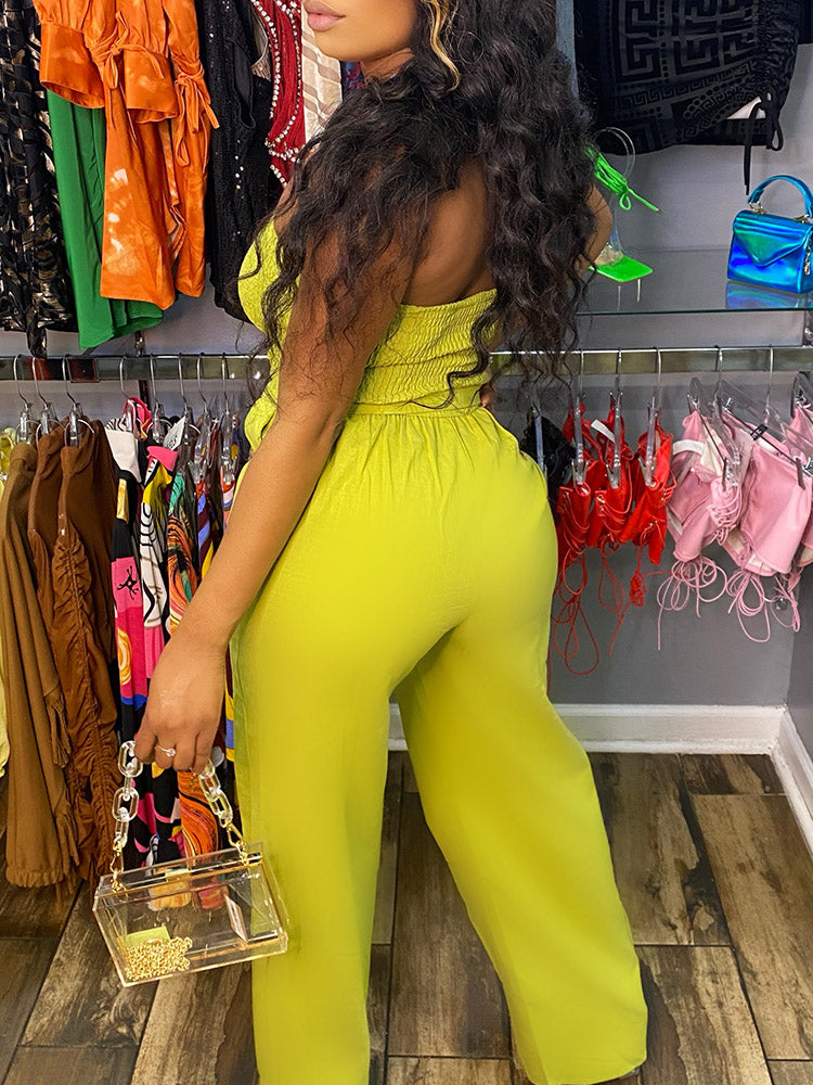Tube Tie Waist Jumpsuits