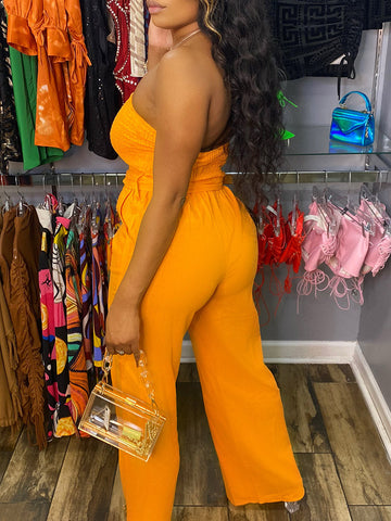 Tube Tie Waist Jumpsuits