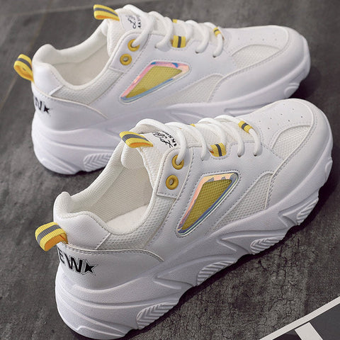 Mesh Tie Front Chunky Sole Sneakers
