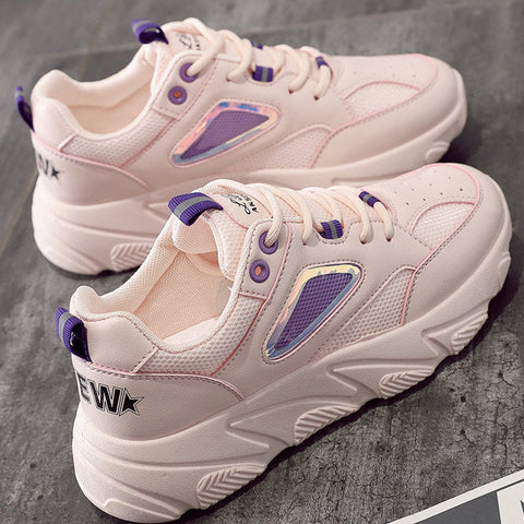 Mesh Tie Front Chunky Sole Sneakers