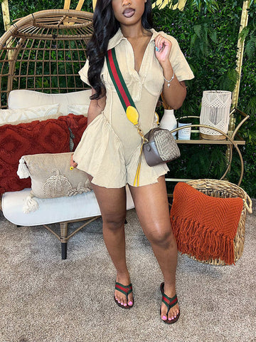 Acid-Wash Flare Rompers