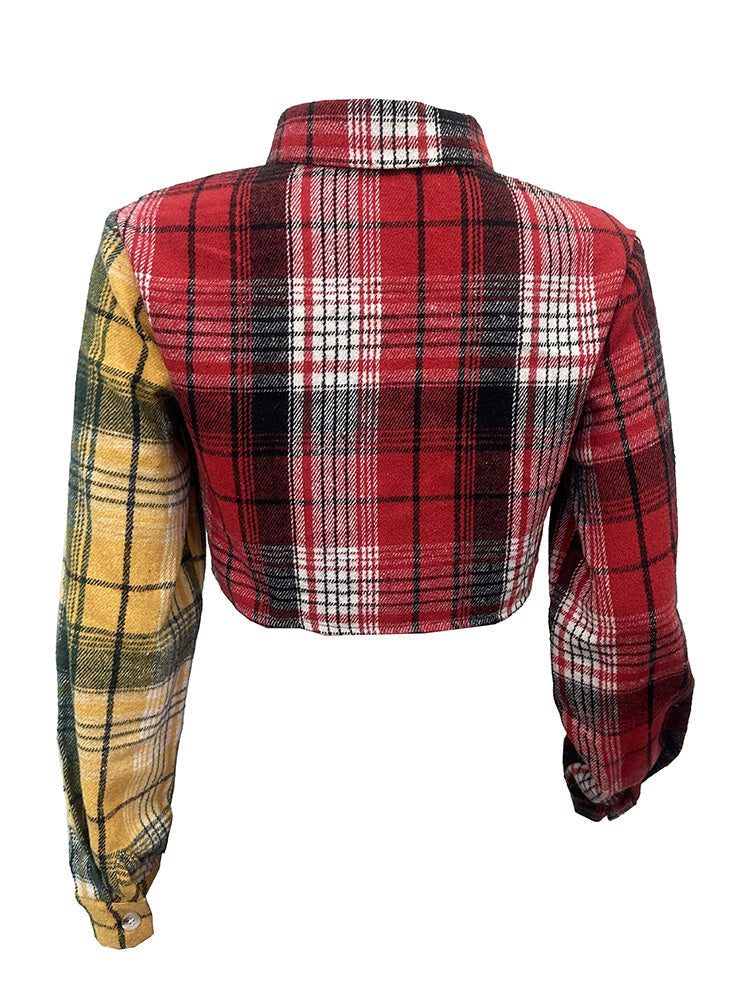 Flannel Plaid Cropped Jackets