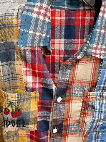 Patchwork Plaid Oversized Shirts