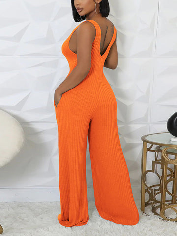 Ribbed Bolero  Jumpsuit Set