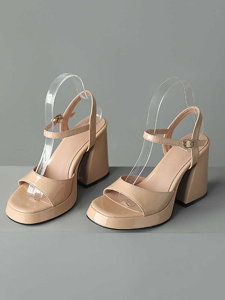 Leather Chunky Heels