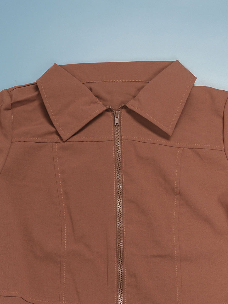 Zipper Cargo Pocket Utility Jumpsuits
