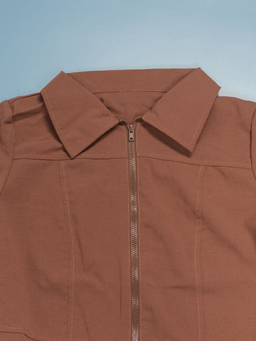 Zipper Cargo Pocket Utility Jumpsuits