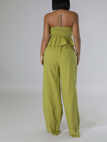 Smock Ruffle Top Pants Set