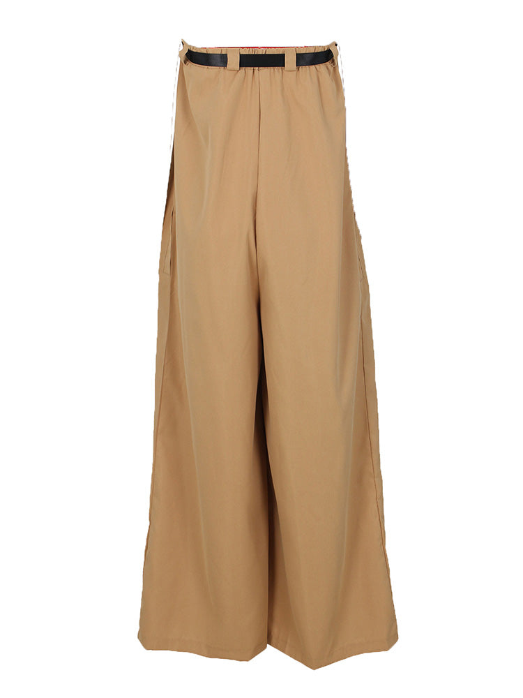 Strapless Loose Jumpsuits With Belt