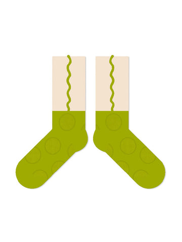 Wavy Edge Colorful Striped Cotton Socks