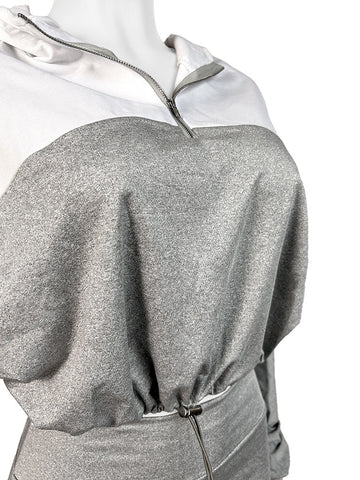 Half Zip Hoodie Biker Shorts Set